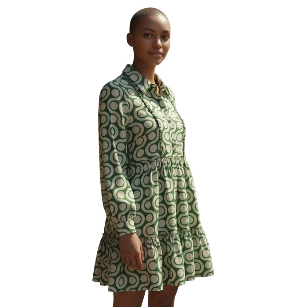Zara Green/Cream St. Patrick’s Day Spring Cotton Dress Size XS